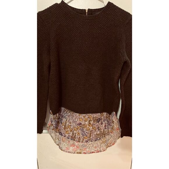 J. Crew Shirttail Sweater Liberty Print Wool Silk Blend Womens SZ M - Picture 9 of 10